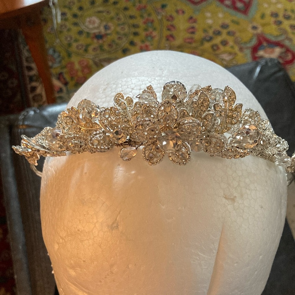 Elegant Silver Crystal Tiara or Headband.